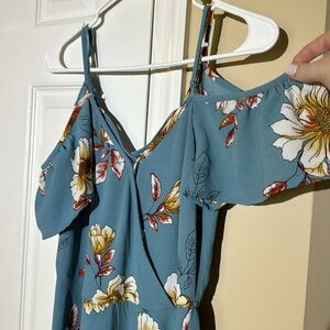 Xhilaration Floral Dress Off the Shoulder Assymetrical Hem